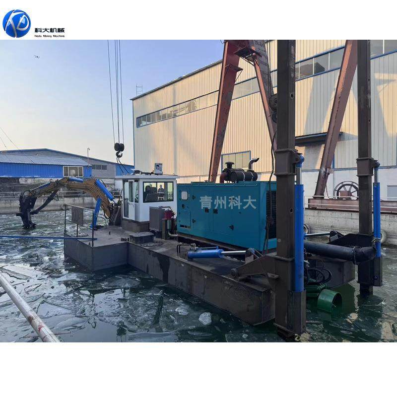 水陆两道栖挖船 河水库清淤疏浚泥机械设备 水王挖船泥生KD-100产