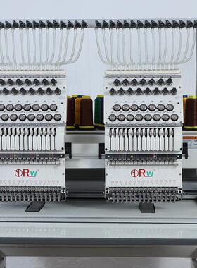 全自动双头绣珠花机平绣绣帽成衣绣装刺绣机可加珠管泡RW-C1502圆