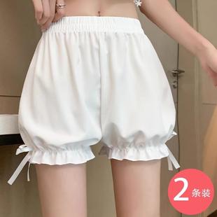 白色南瓜裤 女安全裤 防走光可外穿夏薄款 高腰宽松jk灯笼打底短裙裤