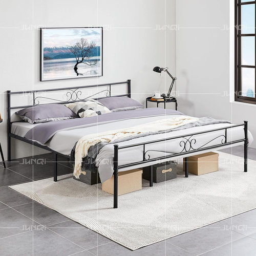 Metal bed frame single bed queen size design for bedroom