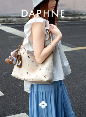 Daphne/达芙妮中号可爱单肩包甜美风斜挎包女士通勤托特包包25008