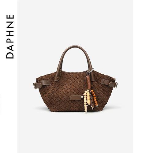 Daphne/达芙妮手提包菜篮子编织时尚新款单肩斜挎包DFN102