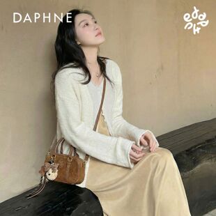 百搭波士顿包斜跨通勤包手提包单肩小腰包 时尚 Daphne 达芙妮新款