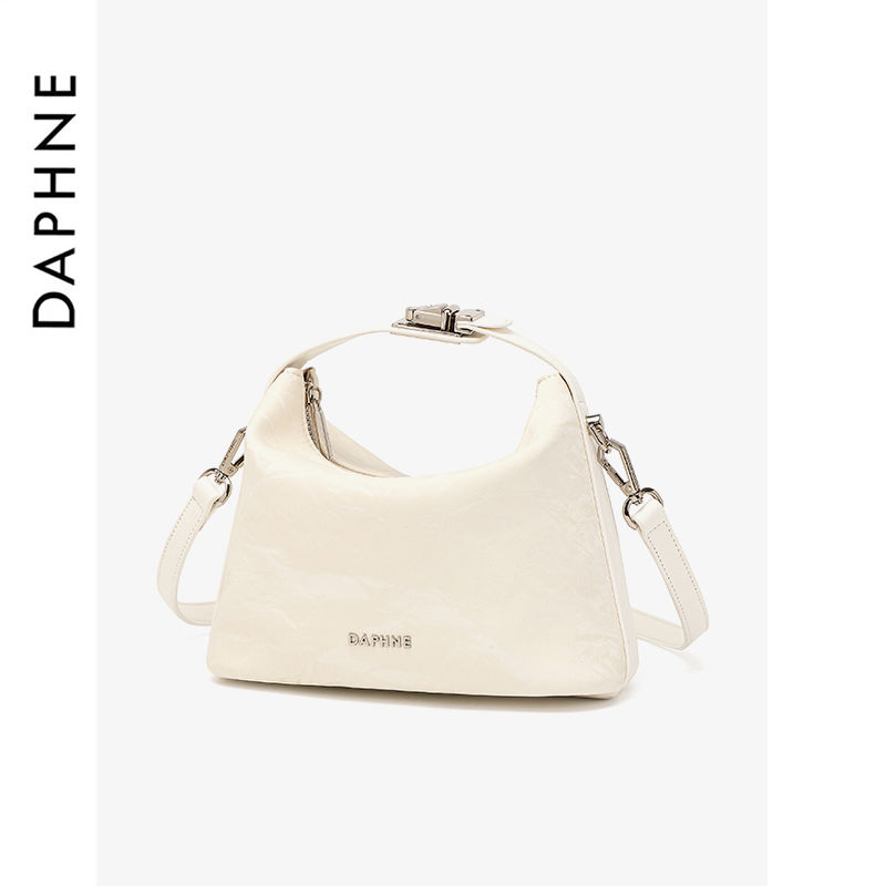 Daphne/达芙妮2025新款单肩包斜挎包白色轻奢通勤包包