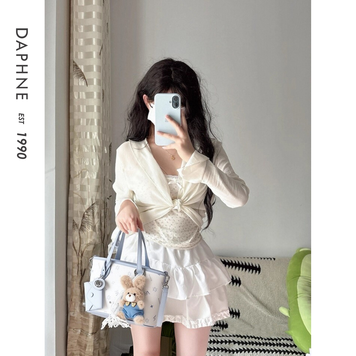 Daphne/达芙妮甜美可爱少女风通勤托特包单肩包斜挎包手拎包25035