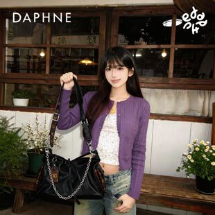 达芙妮2026新款 托特包女手提包包单肩斜挎通勤包链条皮包大容量包