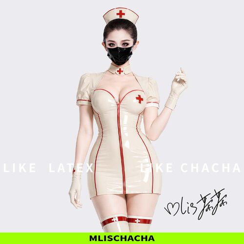 MLISCHACHA-mlis茶茶乳胶cos系列护士裙定制马来胶片latex时尚