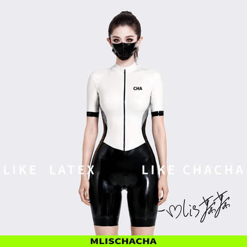 MLISCHACHA-mlis茶茶乳胶骑行服定制量身自行车马来胶片latex时尚