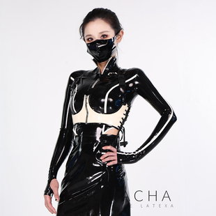 Mlis茶茶x胶研所 马来胶时尚乳胶套装动漫乳胶衣latex束缚紧身衣