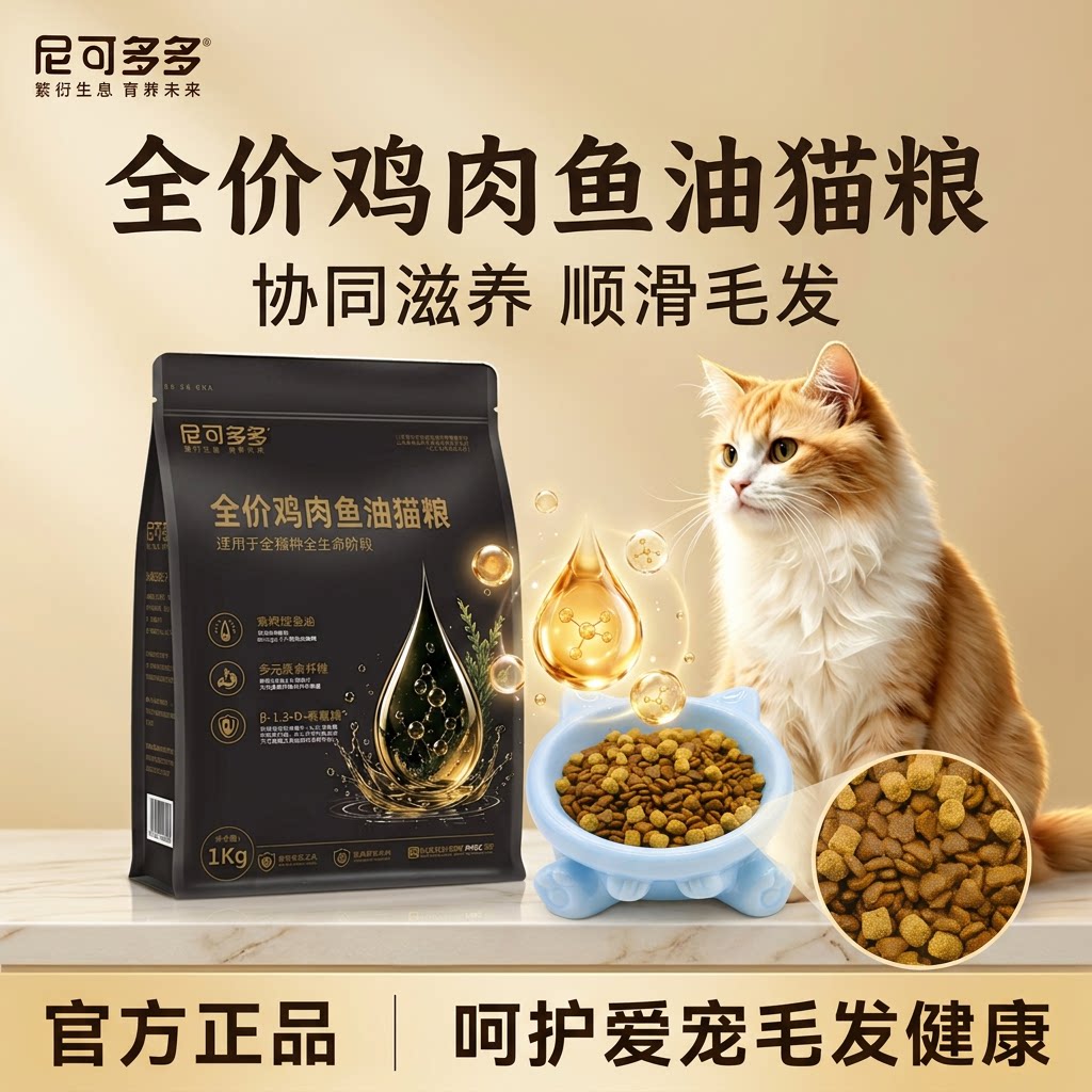 尼可多多鱼油猫粮黑金滋养系列