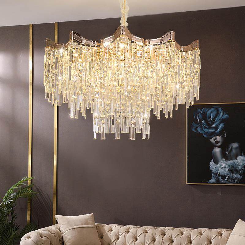 客厅吊灯高档时尚酒店饭店餐厅店铺水晶吊灯奢华简约客厅卧室灯具