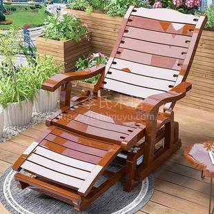 竹木摇椅阳台家用休闲成人午睡椅户外竹躺椅折叠耐用老人摇摆椅子