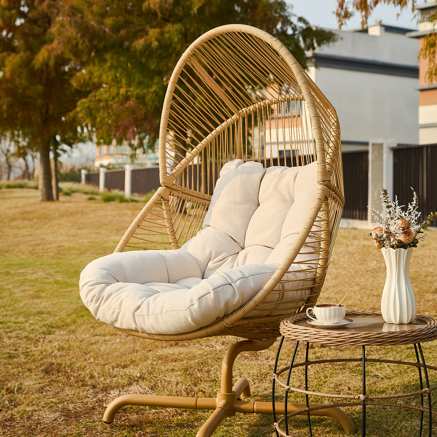 吊椅摇篮吊篮椅子藤编室内懒人家用旋转椅阳台卧室网红鸟巢摇椅