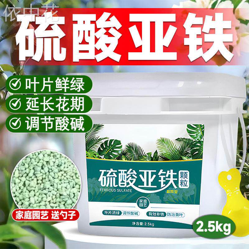 硫酸亚铁花肥料喜酸植物栀子花茶花铁树肥料改善黄叶专用水溶肥