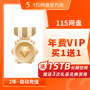 115网盘年费VIP买1送1 【订单备注填写纯数字充值账号】 自动充值