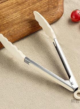 食品级硅胶夹子cwD58ynK食牛耐高温厨房物夹不锈钢煎排夹面包食夹