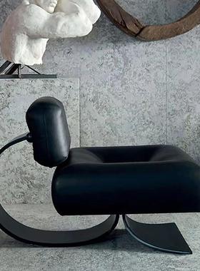 MI艺MI 闲HOM椅E设计师异形沙发铁鱼尾皮艺沙发家用大弯椅客厅懒