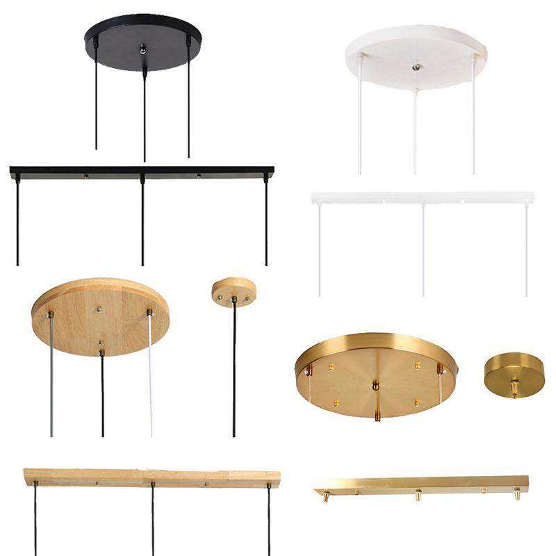 单头三头吊灯底座圆形长方形吸顶盘手工DIY灯具固定盘直边盘灯座