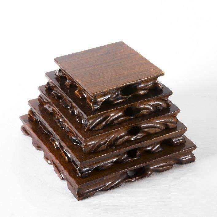 根雕实木底座工艺品摆件正方形木质底座石头佛像紫砂壶花瓶底座