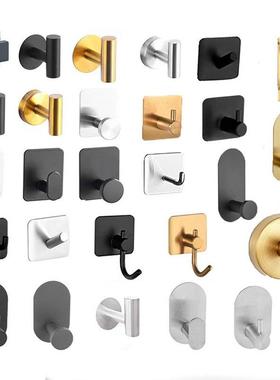 亚马逊不锈钢couple衣帽钩免打孔挂钩壁挂式创意浴室挂钩门后挂钩