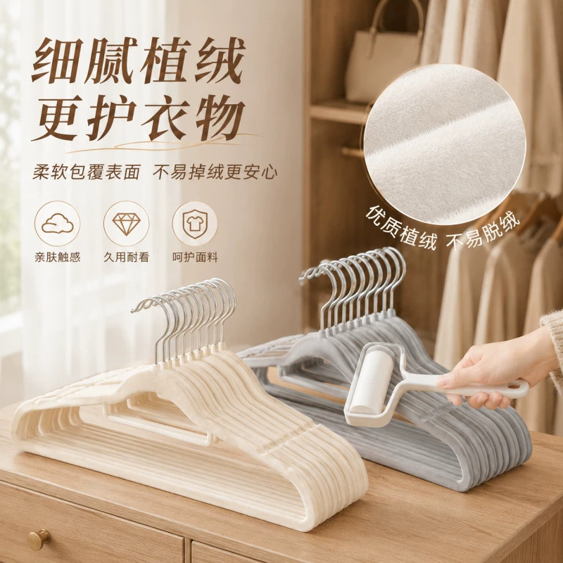 整理师专用植绒防滑无痕衣架