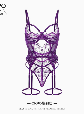 紫色性感情趣内衣诱惑装睡衣套装大码制服小胸显大开裆免脱微胖女