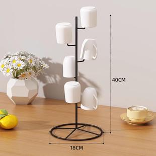 简易马克杯置物架铁艺创意树形家用倒挂水杯架无杯把杯子沥水挂架