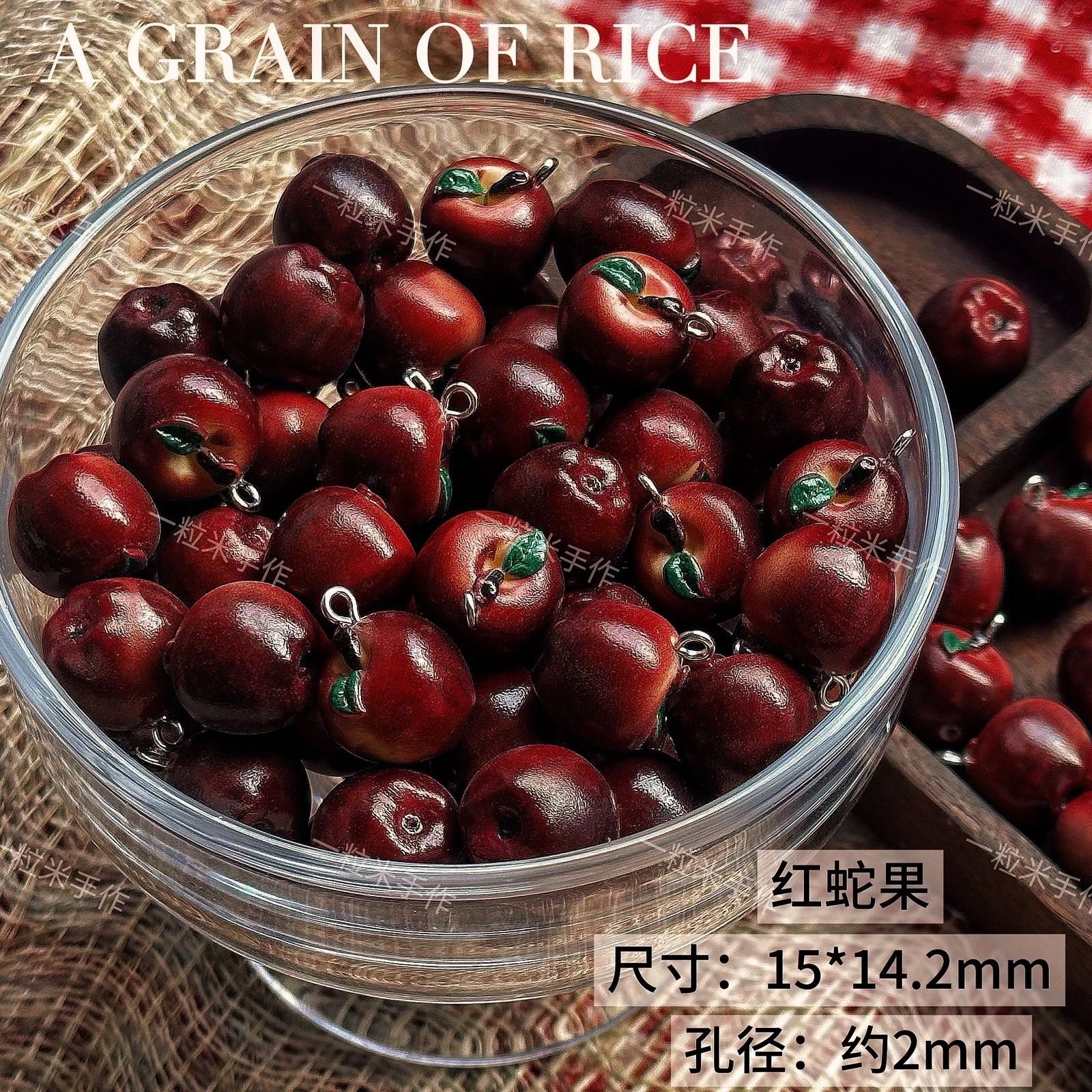 thumbnail for [Witch's Apple] resin imitation apple loose beads handmade DIY bracelet necklace mobile phone chain owner material