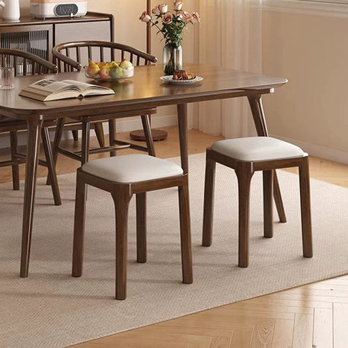 实木凳子家用可叠放软包板凳简约现代小方凳客厅木头矮凳餐桌椅子