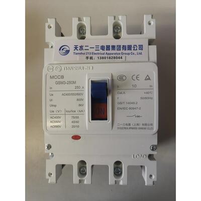 原装正品 天水二一三塑壳断路器GSM3-250M/3300 100A-250A