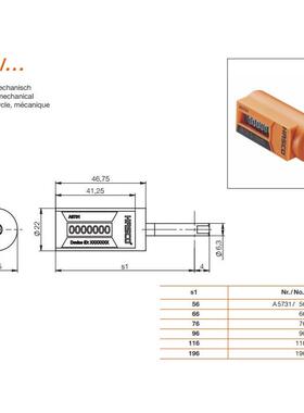 模具计数器HASCO德标 A5731/56 66 76 86 96 106 116加长杆计数器