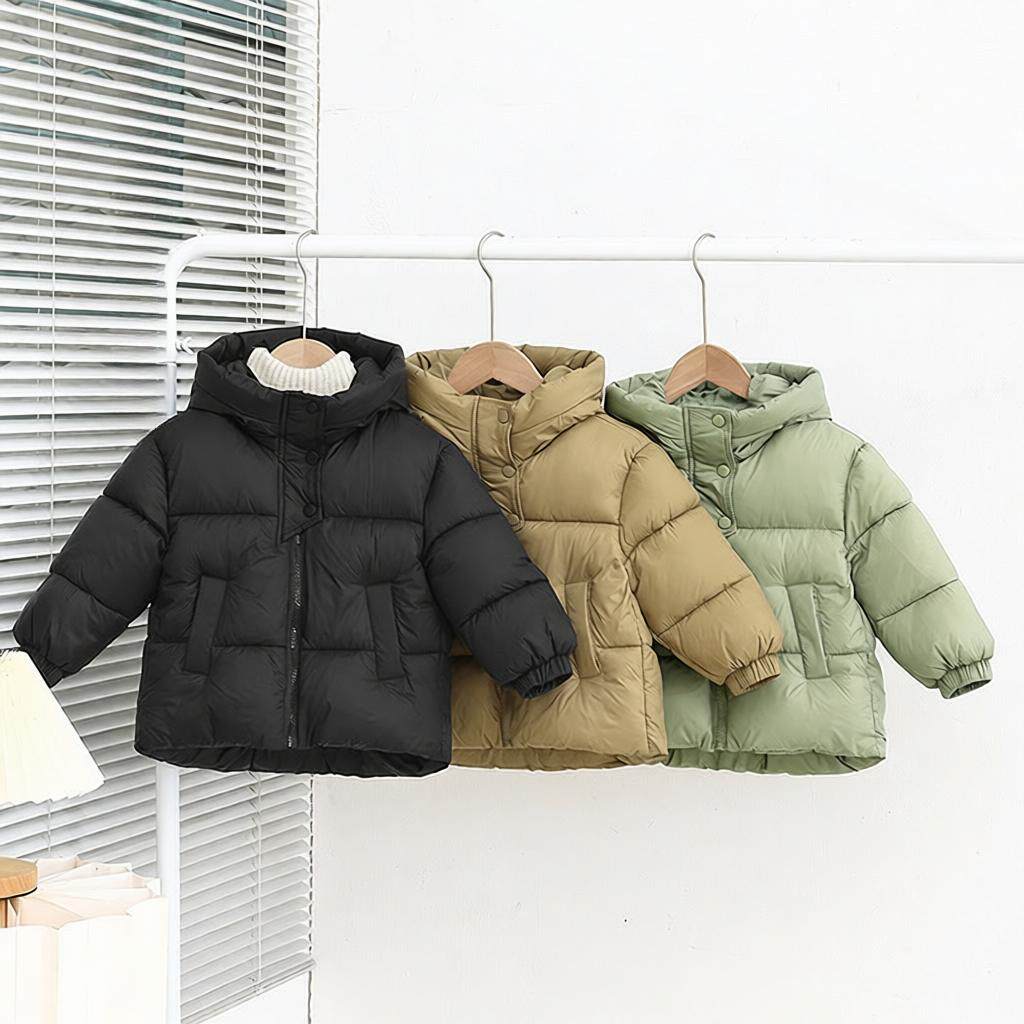 秋冬儿童短款棉服加厚休闲风棉衣新款洋气棉服中小童连帽保暖外套