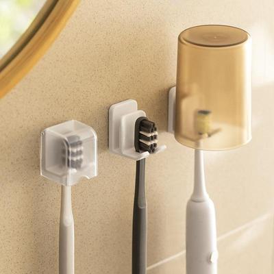 牙刷架电动牙刷置物架免打孔壁挂收纳杯沥水悬挂带盖防尘家用杯架