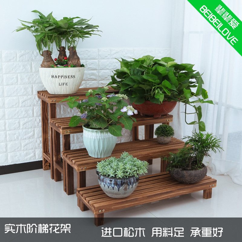 户外防腐实木质多层落地花架子 室内阳台多肉绿萝架阶梯式置物架,鲜花速递/花卉仿真/绿植园艺,花架,淘宝优惠券,粉丝福利购,淘宝优惠卷