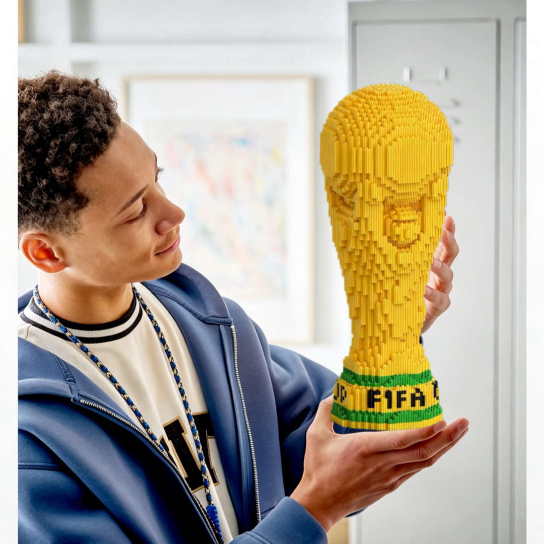 2026足球世界杯大力神杯玩具普通塑料积木