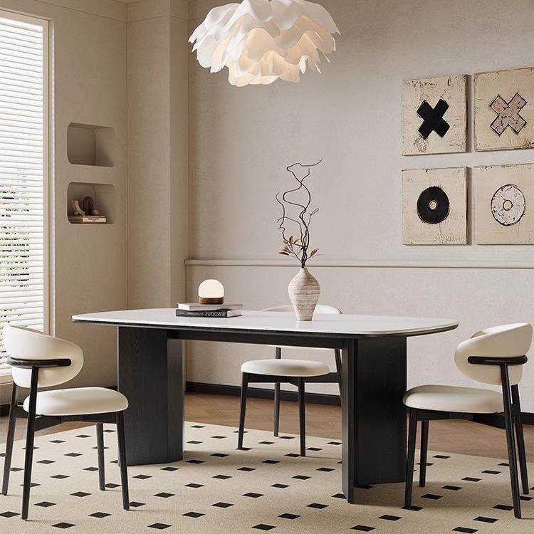 中古风实木岩板餐桌椅子白蜡木现代极简长方形饭桌家用法式复古,商业/办公家具,餐桌椅系列,淘宝优惠券,粉丝福利购,淘宝优惠卷