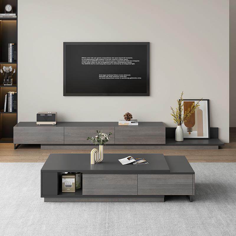 可伸缩茶几电视柜组合现代简约风格客厅高档家用轻奢茶桌储物柜,住宅家具,茶几+电视柜,淘宝优惠券,粉丝福利购,淘宝优惠卷