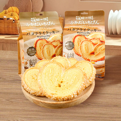 深田一彬蝴蝶酥饼干超市同款奶香千层酥办公室零食糕点上海212g