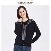 HAP莎瑞针织开衫 女洋气假两件披肩款 2025秋冬新款 SHARI 上衣正品