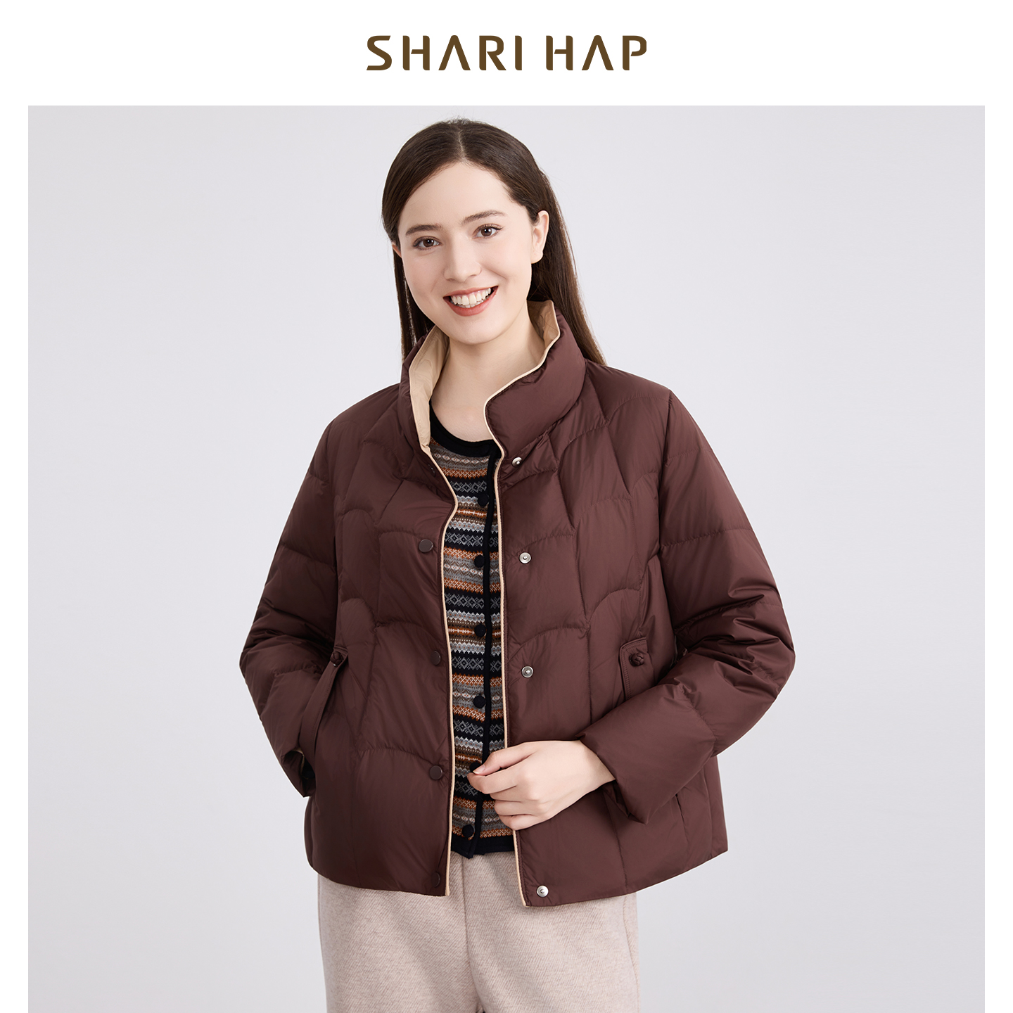 【温柔红茶】SHARI HAP短款羽绒服女洋气加厚保暖冬装新款外套