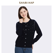 绵羊毛 女短款 SHARI HAP羊毛衫 针织开衫 2025秋冬新款 专柜正品