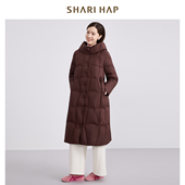 慵懒风 SHARI HAP连帽长款 羽绒服女宽松洋气加厚保暖冬装 外套