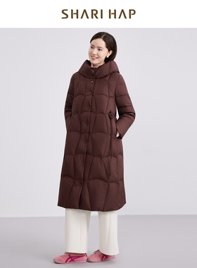 【慵懒风】SHARI HAP连帽长款羽绒服女宽松洋气加厚保暖冬装外套