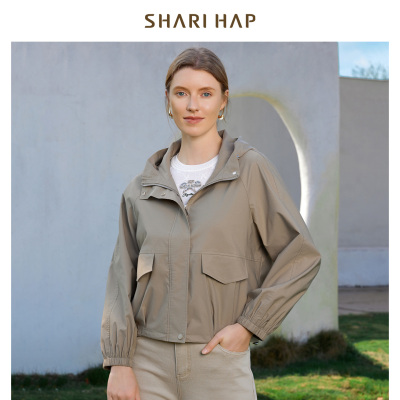 SHARI HAP连帽短风衣