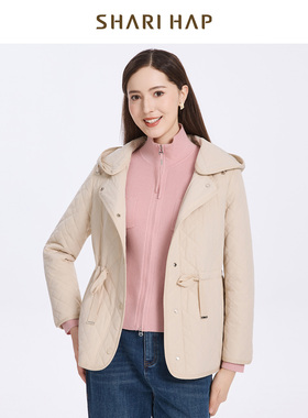 【桑蚕丝】SHARI HAP可拆卸连帽蚕丝棉服女秋冬新款外套