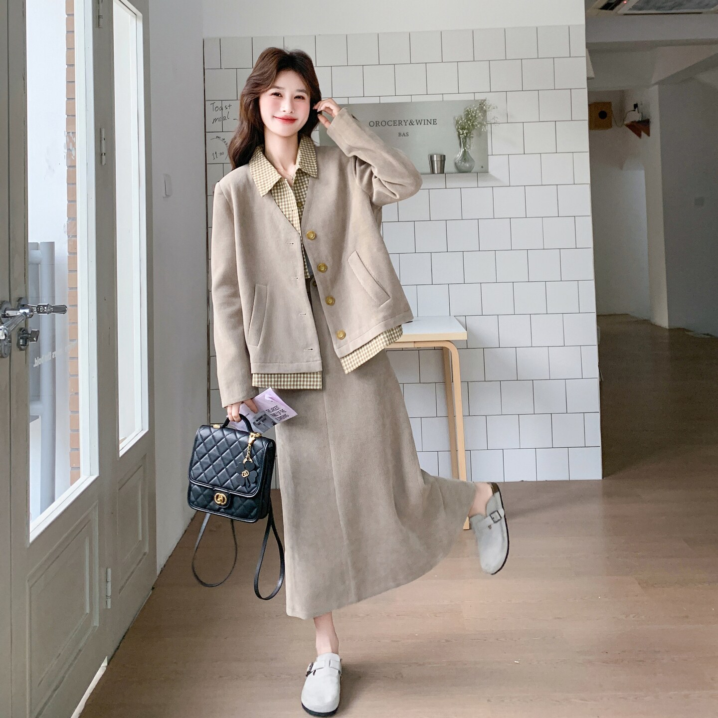 新品26春款假两件上衣+半身裙套装2C211-186-P225-K368,女装套装/套裙,2C211