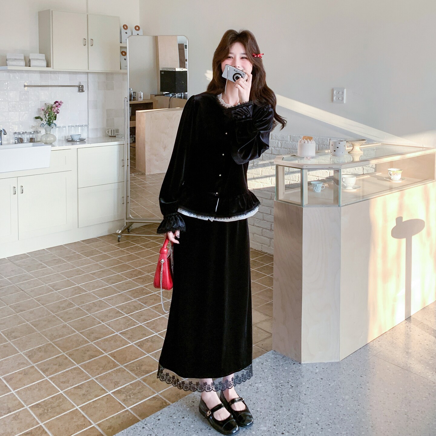 新品26春款花边拼接上衣+半身裙套装2C211-187-P215-K348,女装套装/套裙,2C211