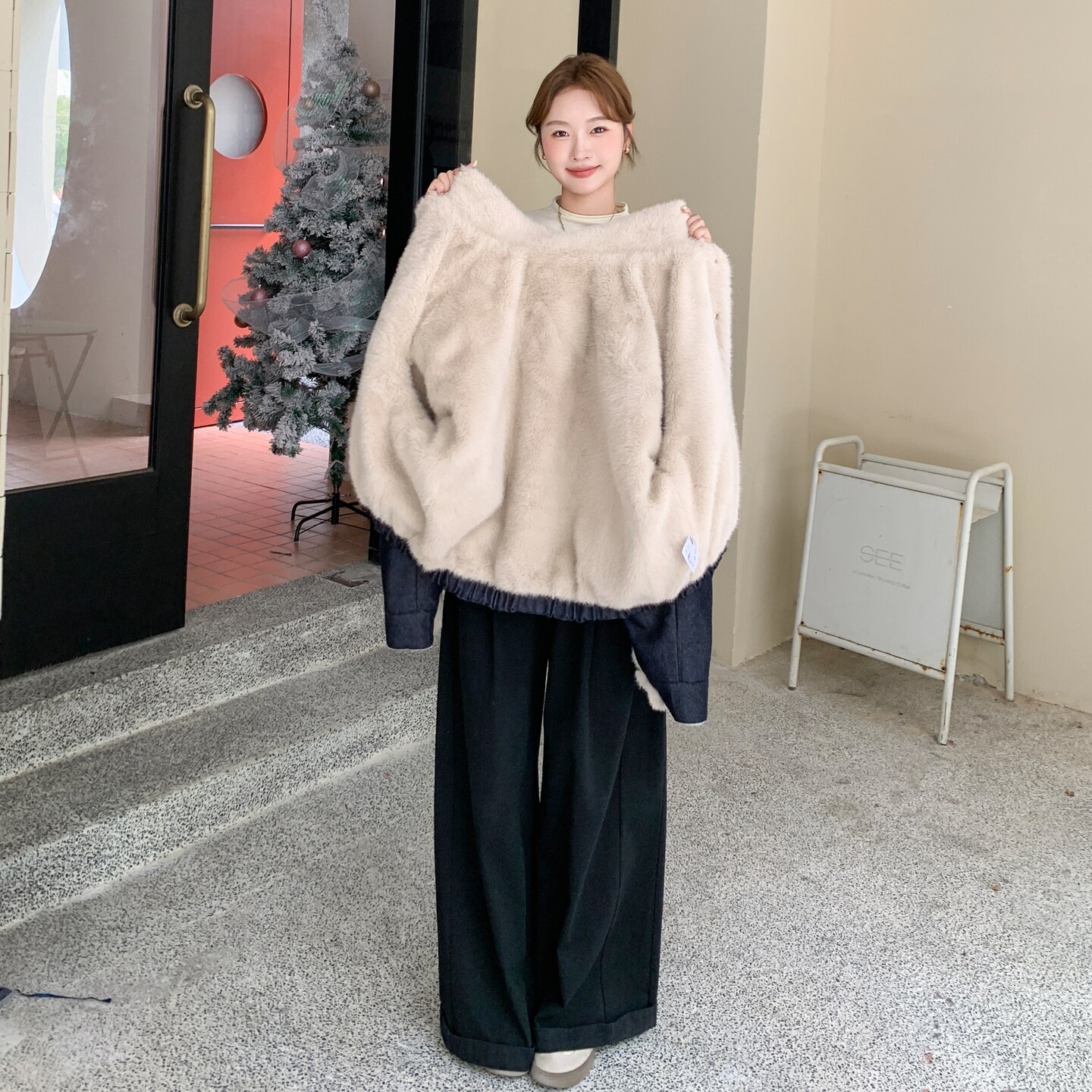 深蓝色加绒加厚牛仔外套女2025冬新款美式复古小个子工装棉服夹克,女装棉衣/棉服,2C211