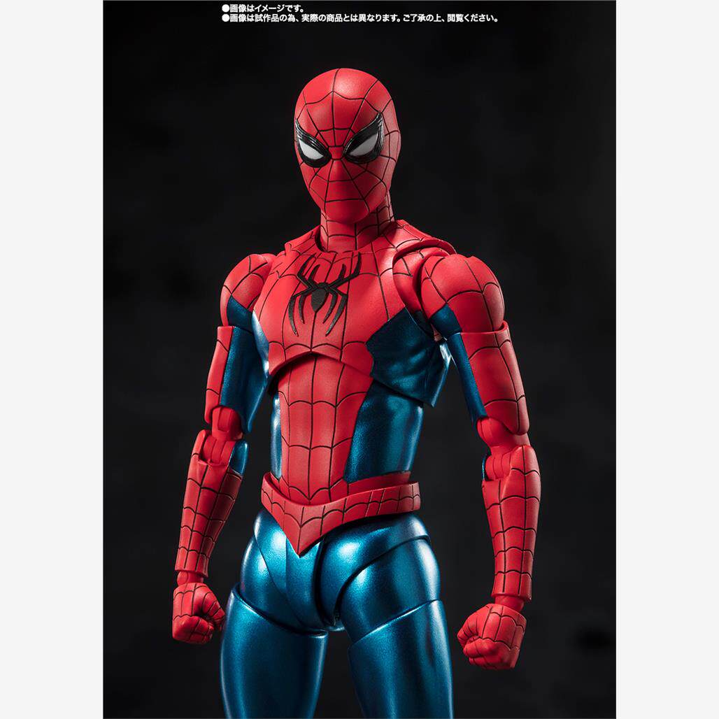 thumbnail for In stock: Bandai SHF Spider-Man No Way Home Peter Parker Red and Blue Suit Figure
