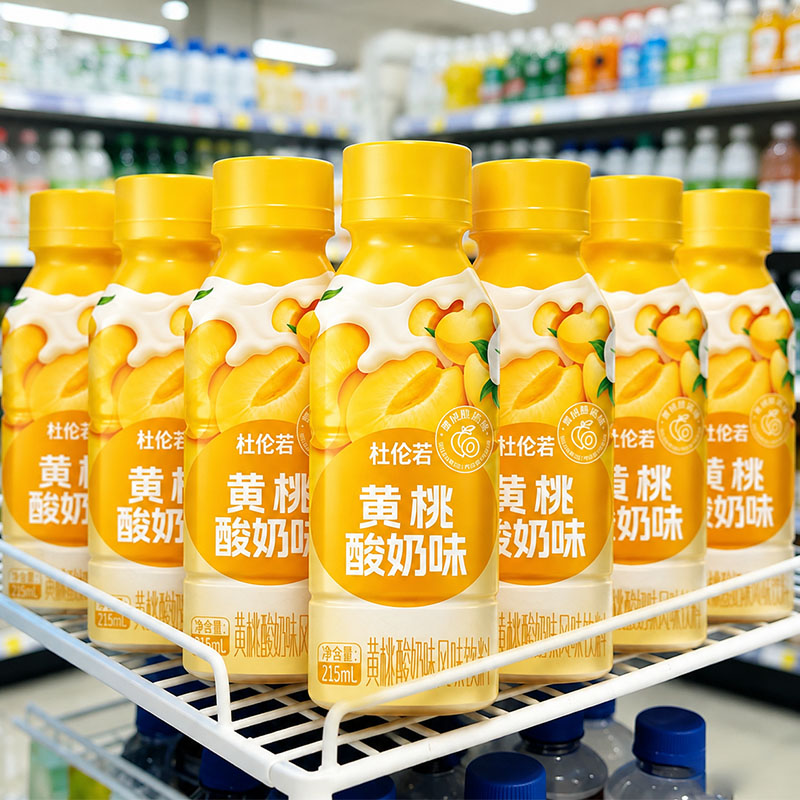 黄桃酸奶饮料整箱24瓶*215ml装0脂肪孩童早餐代餐风味奶全新日期